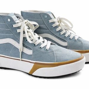 Vans Light Blue and White High-Top Sneakers